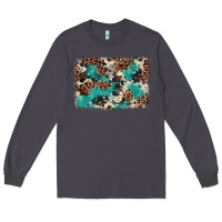 Smoke Cowhide Turquoise Glitter Long Sleeve Tee - FaDigitalArtStudio
