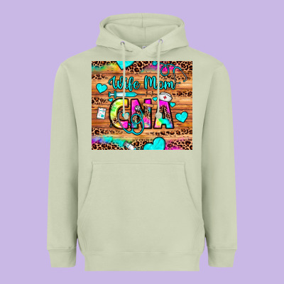 Wife Mom Cna Heavyweight Hoodie Designed By Jahusdesignshop