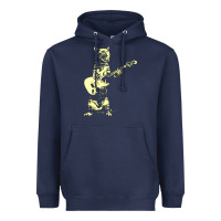 Navy cat playing guitar Heavyweight Hoodie - linhVisuals