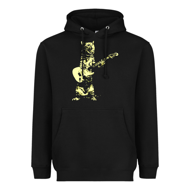 Cat Playing Guitar Heavyweight Hoodie by linhVisuals | Teevron