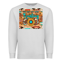 Dove Grey i'm just out here trusting god Premium Sweatshirt - JahusDesignShop