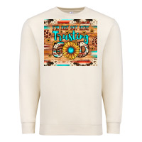 Sandshell i'm just out here trusting god Premium Sweatshirt - JahusDesignShop