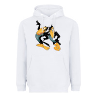 White Heckle and Jeckle Heavyweight Hoodie - linhVisuals