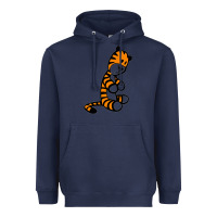 Navy Calvin Bill Watterson Heavyweight Hoodie - linhVisuals