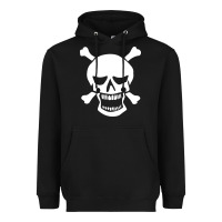 Black skull crossbones Heavyweight Hoodie - linhVisuals