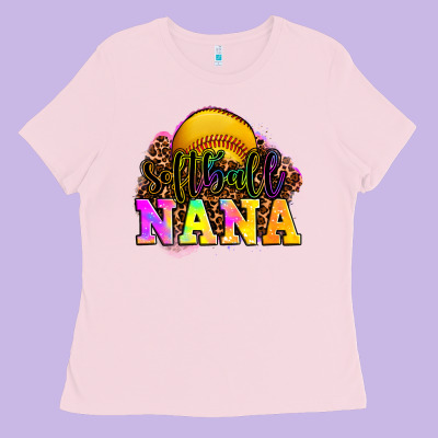 Softball Nana Ladies Tee Designed By Oliviacreatesart