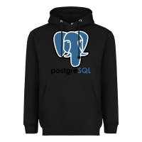 Black Postgresql Heavyweight Hoodie - linhVisuals
