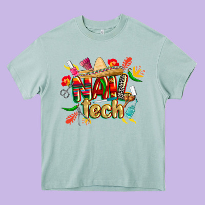 Cinco De Mayo Nail Tech Heavy Core Tee Designed By Cowgirlartshop
