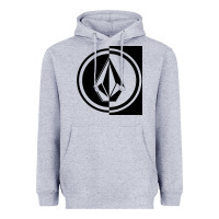 Heather Grey Volcom Style Heavyweight Hoodie - linhVisuals