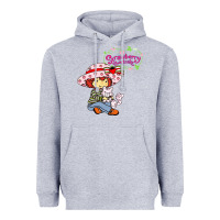 Heather Grey strawberry shortcake and cat Heavyweight Hoodie - linhVisuals