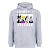 Heather Grey chillin like a villain Heavyweight Hoodie - linhVisuals