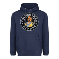 Navy calmer than you are Heavyweight Hoodie - linhVisuals