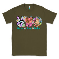 Army Green Peace love Easter Day Classic Tee - HowdyJamesFarm