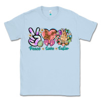 Dusty Blue Peace love Easter Day Classic Tee - HowdyJamesFarm