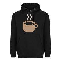 Black pixel coffee Heavyweight Hoodie - linhVisuals