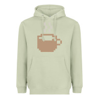 Matcha pixel coffee Heavyweight Hoodie - linhVisuals