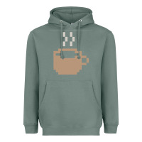 Sage pixel coffee Heavyweight Hoodie - linhVisuals
