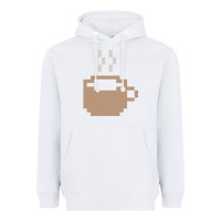 White pixel coffee Heavyweight Hoodie - linhVisuals