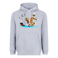 Heather Grey calvin music Heavyweight Hoodie - linhVisuals
