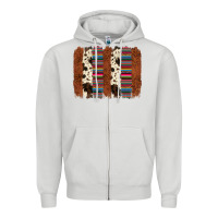 Dove Grey serape cowhide  brushstroke Zipper Hoodie - AdoDesignShop