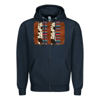 Navy serape cowhide  brushstroke Zipper Hoodie - AdoDesignShop