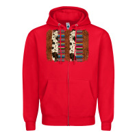 Red serape cowhide  brushstroke Zipper Hoodie - AdoDesignShop