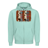 Seafoam serape cowhide  brushstroke Zipper Hoodie - AdoDesignShop