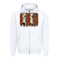 White serape cowhide  brushstroke Zipper Hoodie - AdoDesignShop