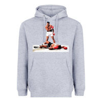 Heather Grey ali vs liston Heavyweight Hoodie - linhVisuals
