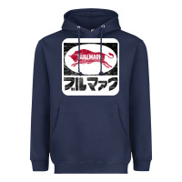 Navy bullmark Heavyweight Hoodie - linhVisuals