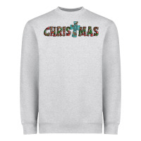 Heather Grey christmas cross Heavyweight Sweatshirt - AdoDesignShop