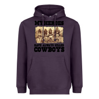 Plum my heroes have always killed cowboys retro Heavyweight Hoodie - linhVisuals