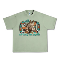 Oil Green with god all things are possible with horse bbs Urban Heavy Tee - BundleAndBundleShop