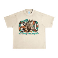 Sandshell with god all things are possible with horse bbs Urban Heavy Tee - BundleAndBundleShop