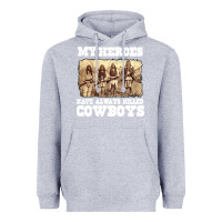 Heather Grey my heroes have always killed cowboys retro Heavyweight Hoodie - linhVisuals