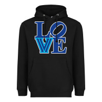 Black villanova love Heavyweight Hoodie - linhVisuals