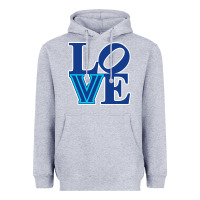 Heather Grey villanova love Heavyweight Hoodie - linhVisuals