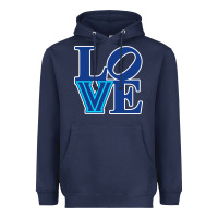 Navy villanova love Heavyweight Hoodie - linhVisuals