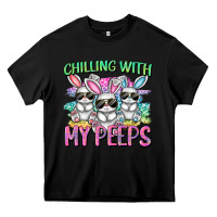 Black chilling with my peeps easter bunnies cowgirl cowg Heavy Core Tee - CowGirlArtShop