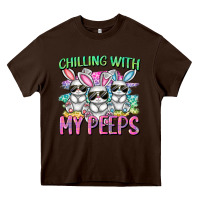 Chocolate Brown chilling with my peeps easter bunnies cowgirl cowg Heavy Core Tee - CowGirlArtShop