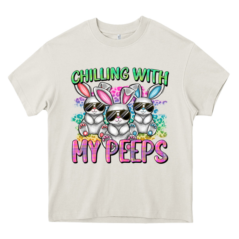 Chilling With My Peeps Easter Bunnies Cowgirl Cowg Heavy Core Tee by CowGirlArtShop | Teevron