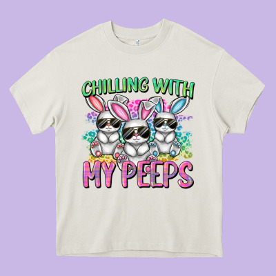 Chilling With My Peeps Easter Bunnies Cowgirl Cowg Heavy Core Tee Designed By Cowgirlartshop