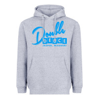 Heather Grey double deuce bar Heavyweight Hoodie - linhVisuals