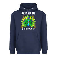 Navy peacock inspired beautiful color bird (3) Heavyweight Hoodie - linhVisuals