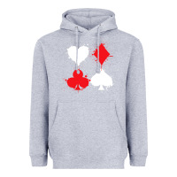 Heather Grey playing cards poker heart spade club Heavyweight Hoodie - linhVisuals