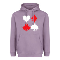 Lavender playing cards poker heart spade club Heavyweight Hoodie - linhVisuals
