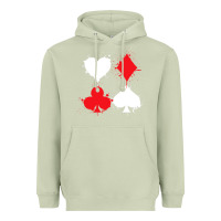 Matcha playing cards poker heart spade club Heavyweight Hoodie - linhVisuals