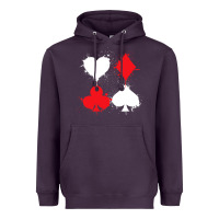 Plum playing cards poker heart spade club Heavyweight Hoodie - linhVisuals