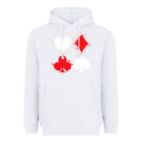 White playing cards poker heart spade club Heavyweight Hoodie - linhVisuals