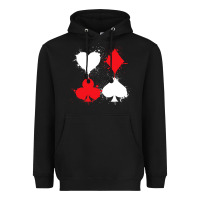 Black playing cards poker heart spade club Heavyweight Hoodie - linhVisuals